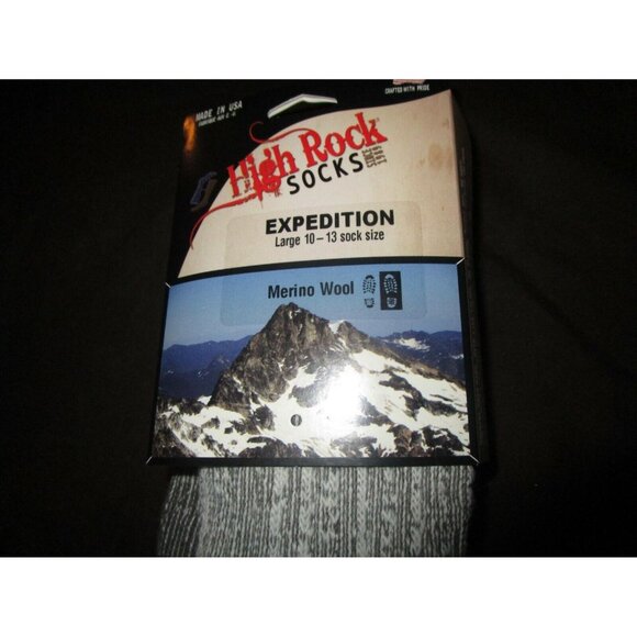 1 Pair Large High Rock Merino Wool Expedition Socks 10-13 Made in USA - Picture 3 of 5